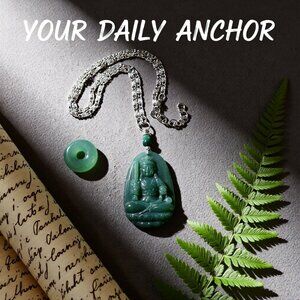 Guanyin ~ Green India Agate Amulet! Compassion & Kindness. Kuan Yin aka Quan Yin